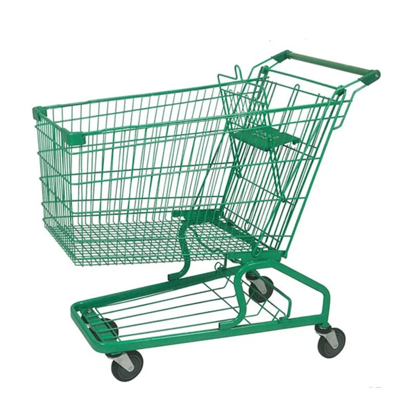 Best Grocery Shopping Cart Manufacturer Cheap Price Four Wheels Metal Supermarket Shopping Trolley for Sale