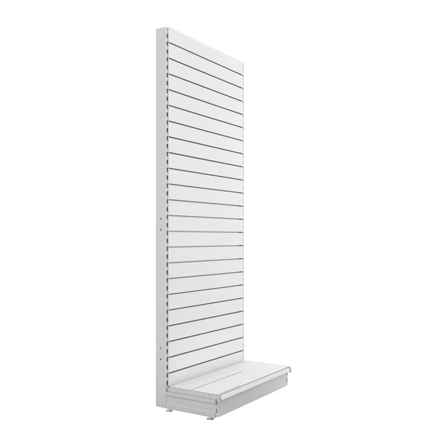 2400h Single-Sided Gondola Shelving Bay with Slatwall Back Panels