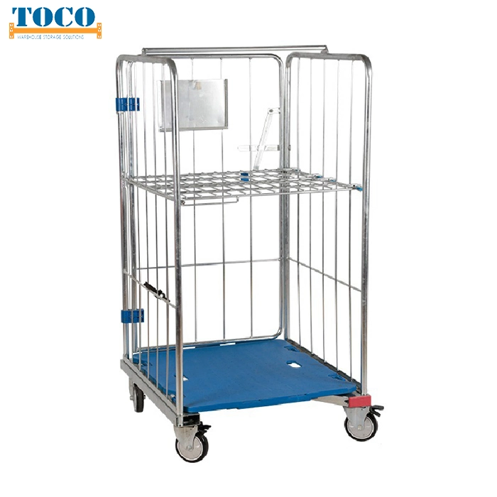 Nestable Supermarket Trolley with Handle for Courier Services