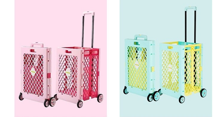 55L Collapsible Shopping Trolley for Supermarket