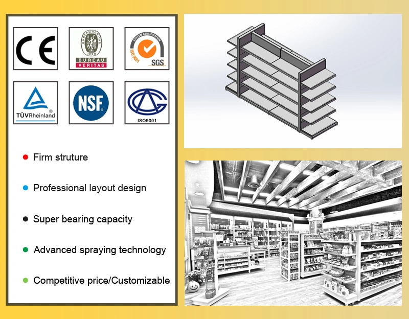 Standard Design Hypermarket Gondola Shelving/Punching Back Panel Shelves