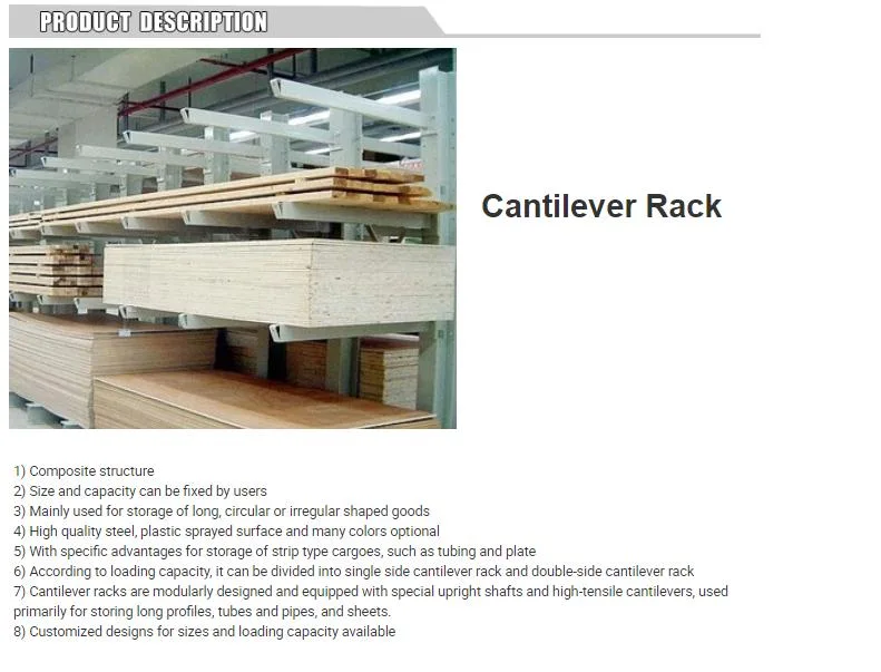 Industrial Double Side Cantilevered Storage Rack Cantilever Racking System