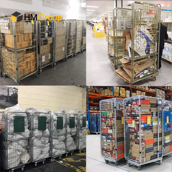 Carrello in rete pieghevole durevole per il trasporto del supermercato della lavanderia con servizio OEM