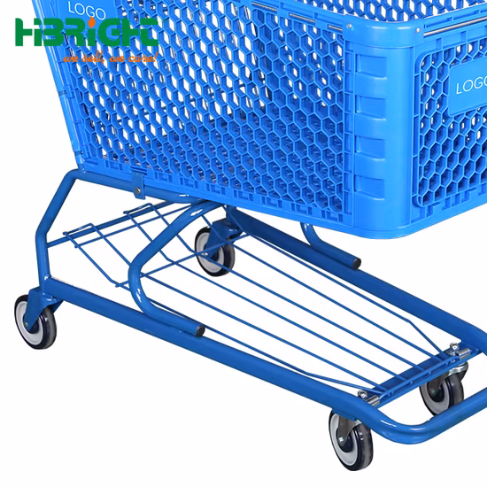 Carrello della spesa a spinta per supermercato al dettaglio in plastica da 180 litri per il mercato statunitense